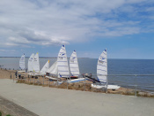 Gently sloping beach for launching